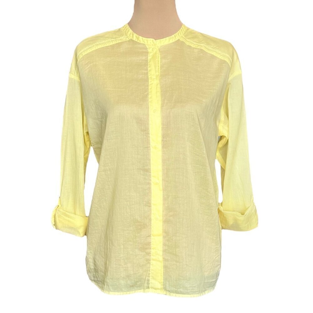 NWT Michael Stars Butter Yellow Cotton Shirt Size M Summer Cottage Brights